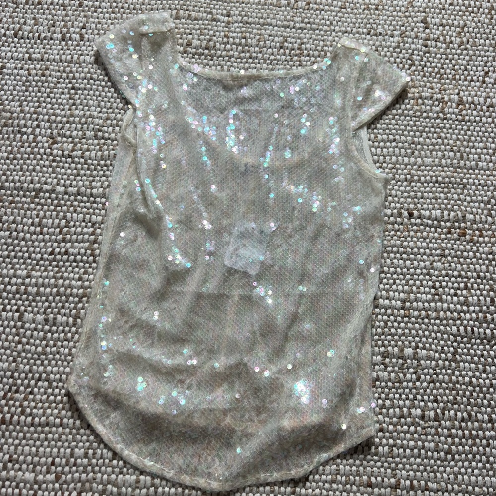 Sequin Kids Top - Cream